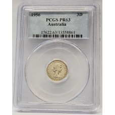 AUSTRALIA 1956 . THREEPENCE . PROOF